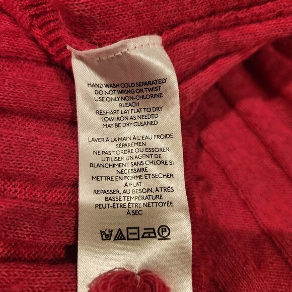 Pilcro Hot Pink V Neck Ribbed Boxy Dolman Sleeve Sweater Size Small Oversized - Picture 6 of 11